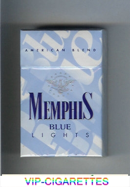 Memphis Blue American Blend Lights cigarettes hard box