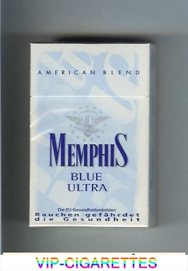 Memphis Blue Ultra American Blend cigarettes hard box
