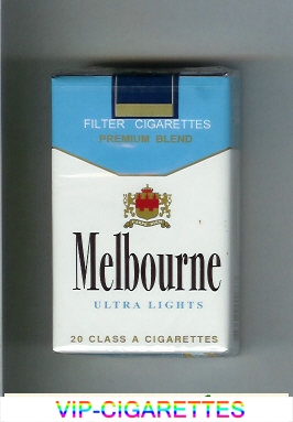 Melbourne Ultra Lights Premium Blend cigarettes soft box