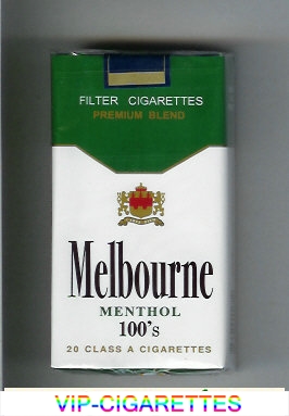 Melbourne Menthol 100s Premium Blend cigarettes soft box