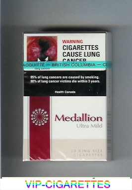 Medallion Ultra Mild cigarettes hard box