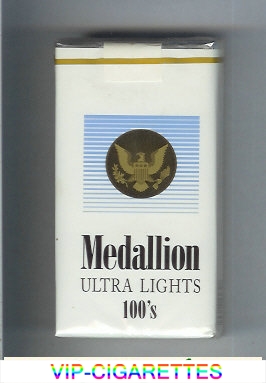 Medallion Ultra Lights 100s cigarettes soft box