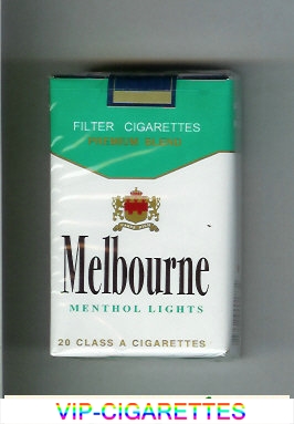 Melbourne Menthol Lights Premium Blend cigarettes soft box