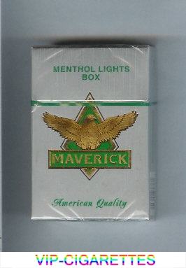 Maverick Menthol Lights grey and gold and green cigarettes hard box