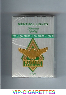 Maverick Specials Menthol Lights grey and gold and green cigarettes hard box