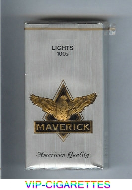 Maverick Lights 100s grey and gold and black cigarettes soft box