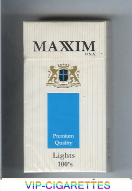 Maxim USA Premium Quality Lights 100s cigarettes hard box