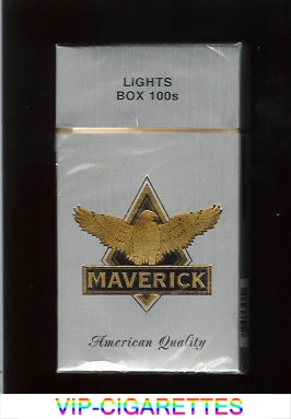 Maverick Lights Box 100s grey and gold and black cigarettes hard box