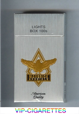 Maverick Specials Lights Box 100s grey and gold and black cigarettes hard box