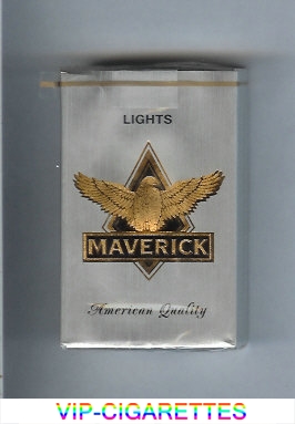 Maverick Lights grey and gold and black cigarettes soft box
