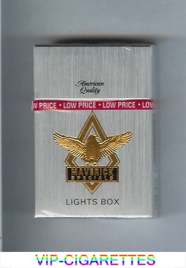 Maverick Specials Lights grey and gold and black cigarettes hard box