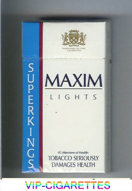 Maxim Lights 100s cigarettes hard box
