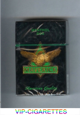 Maverick Menthol black and gold and green cigarettes hard box
