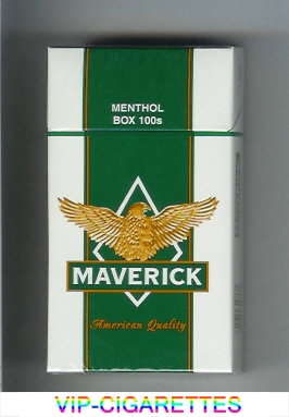Maverick Menthol Box 100s white and green and yellow cigarettes hard box