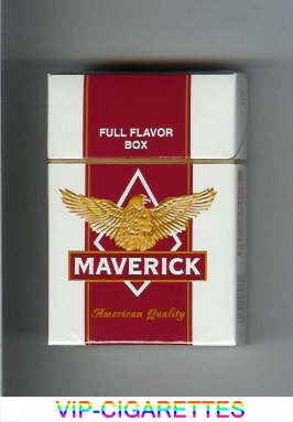 Maverick Full Flavor white and red and yellow cigarettes hard box