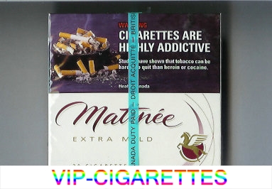 Matinee Extra Mild 20 cigarettes wide flat hard box