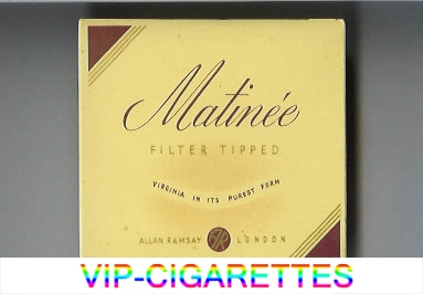Matinee Filter Tipped Virginia In Its Purest Form cigarettes wide flat hard box