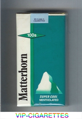 Matterhorn Super Cool Mentholated 100s cigarettes soft box