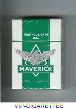 Maverick Menthol Lights white and green and grey cigarettes hard box