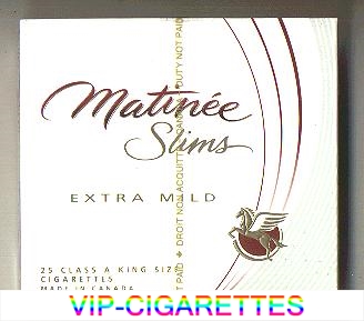 Matinee Slims Extra Mild 25 cigarettes wide flat hard box