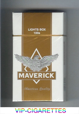 Maverick Lights Box 100s white and gold and grey cigarettes hard box