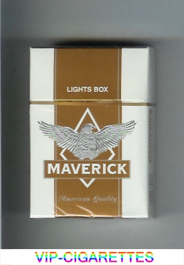 Maverick Lights white and gold and grey cigarettes hard box