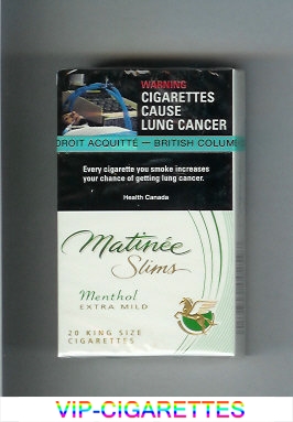 Matinee Slims Menthol Extra Mild cigarettes hard box