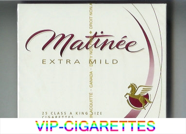 Matinee Extra Mild 25 Class A King Size cigarettes wide flat hard box