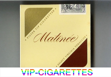 Matinee Filter Tipped Cigarettes Select Virginia Tobaccos cigarettes wide flat hard box