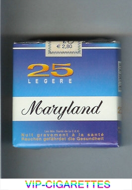 Maryland Legere 25 blue and white cigarettes soft box