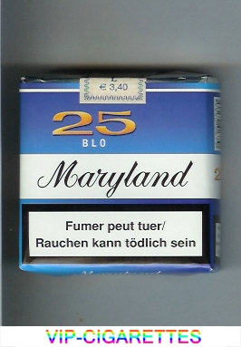 Maryland 25 Blo blue and white cigarettes soft box