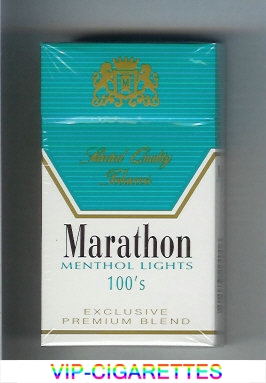 Marathon Menthol Lights 100s Exclusive Premium Blend cigarettes hard box