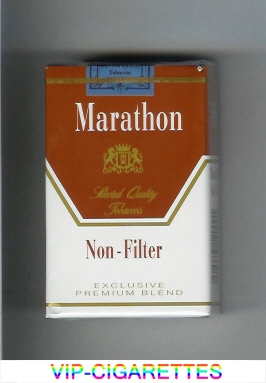 Marathon Non-Filter Exclusive Premium Blend white and brown cigarettes soft box