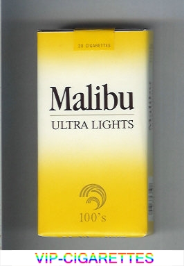 Malibu Ultra Lights 100s cigarettes soft box