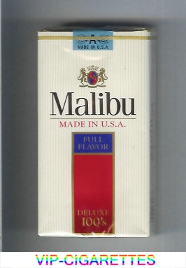 Malibu Full Flavor Deluxe 100s cigarettes soft box