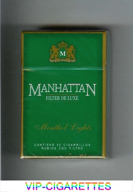 Manhattan Menthol Lights Filter Deluxe cigarettes hard box