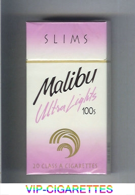 Malibu Ultra Lights Slims 100s cigarettes hard box