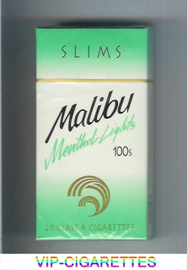 Malibu Menthol Lights Slims 100s cigarettes hard box