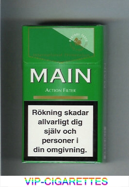 Main Action Filter Menthol Taste 100s green cigarettes hard box