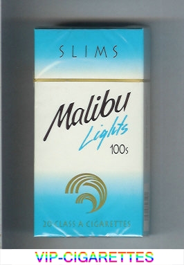 Malibu Lights Slims 100s cigarettes hard box