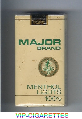 Major Brand Menthol Lights 100s cigarettes soft box