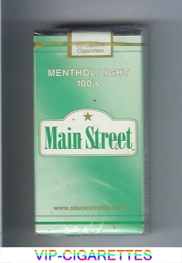 Main Street Menthol Light 100s cigarettes soft box