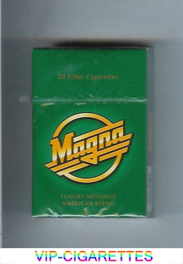 Magna Luxury Menthol American Blend green cigarettes hard box