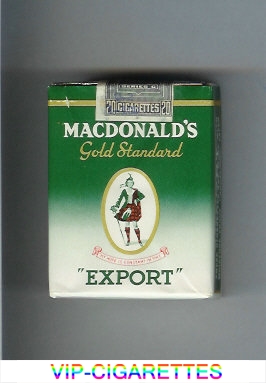 Macdonald's Gold Standard Export green and white cigarettes soft box