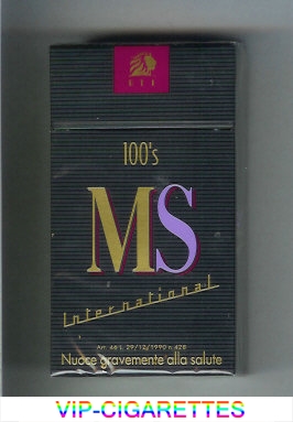 MS ETI International 100s cigarettes hard box