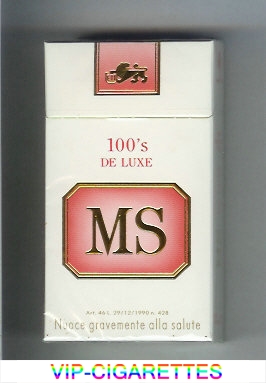MS 100s De Luxe cigarettes hard box