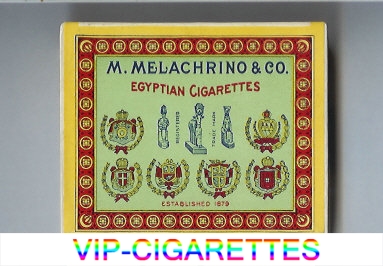 M.Melachrino and Co.Egyptian Cigarettes wide flat hard box