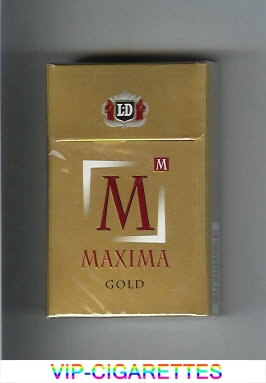 M Maxima Gold cigarettes hard box