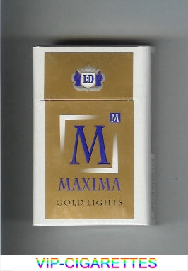 M Maxima Gold Lights cigarettes hard box