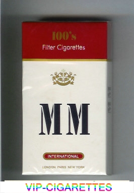 MM International 100s white and red cigarettes hard box